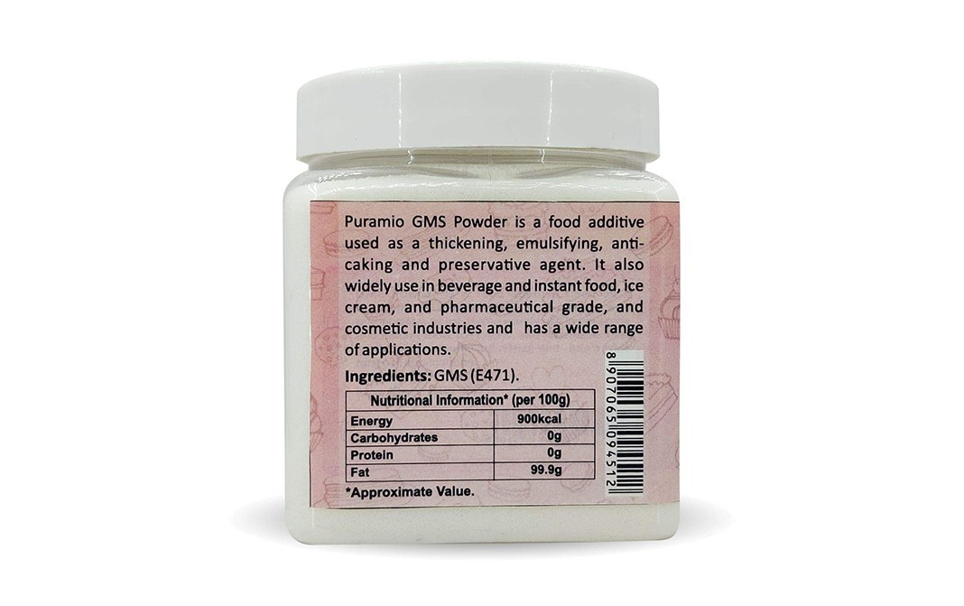 Puramio GMS Powder (Glycerol Monostearate)   Plastic Jar  300 grams